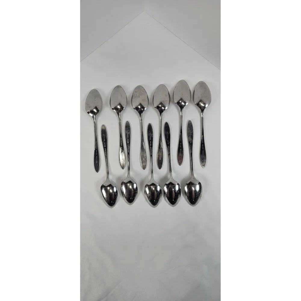 Oneida Ember Glow Stainless Steel Teaspoons Lot of 11 Floral Flatware
